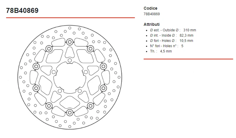 FRONT BRAKE DISCS BREMBO GOLD FLOATING TRIUMPH 765 STREET TRIPLE R 2018 - Image 3 of 3