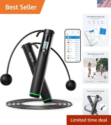 Versatile Weighted Jump Rope for Efficient Workouts - Connect to Health App