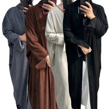 Open Cardigan Abaya Muslim Women Long Robes Turkey Loose Kimono Dresses Dubai