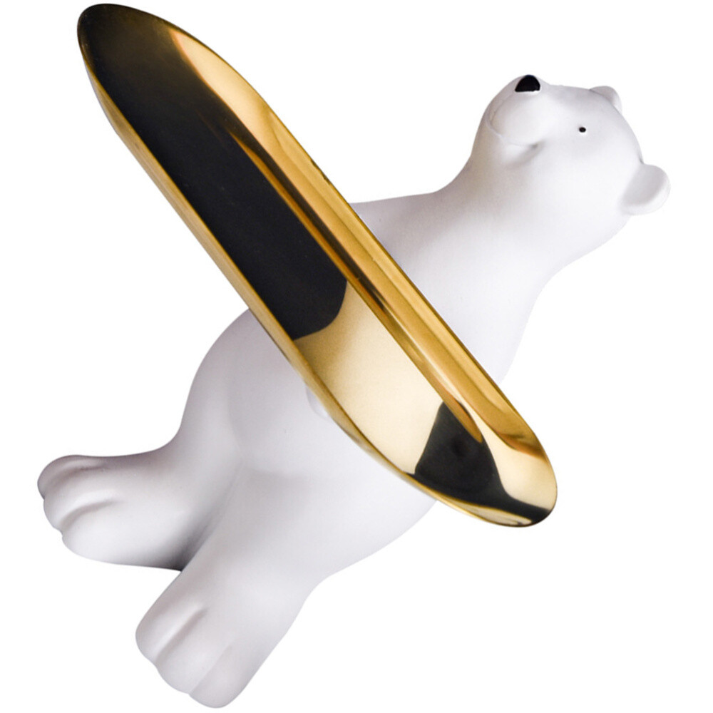 Cute Figurine Cookie Jar Polar Bear Tray Decorative Ornament Shaped
