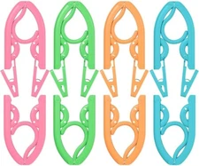 24 Pack Portable Folding Clothes Hangers Adjustable Collapsible Travel Hangers