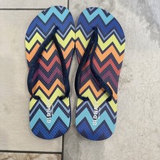 Old Navy Multi Color Blue Flip Flops NWOT Rare LG 9-10
