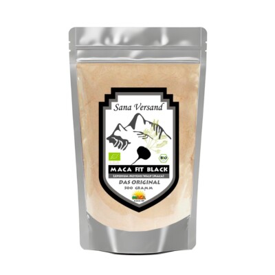 Maca Fit Black 500 BIO Pulver aus Peru Junin, reines Schwarzes Macca