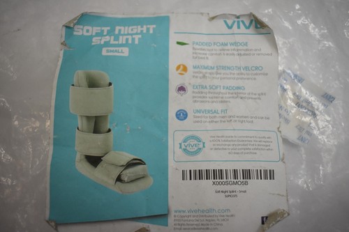 Vive Plantar Fasciitis Small Night Splint Plus Trigger Point Spike Ball Grey - Picture 8 of 9