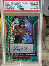 2023 Prizm Draft Picks Leonard Taylor Green Auto 7/8 Cincinnati