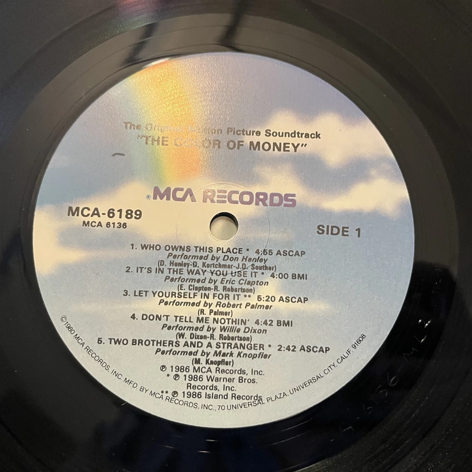 [OST]~EXC LP~The COLOR OF MONEY~Original Soundtrack~Various Artists~[1986~MCA]~ - Image 4 of 4