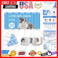 Durable 120 Pack Cat Litter Liners - Floral Scented & Easy Drawstring Design