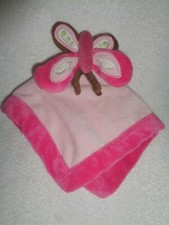 Security Blanket Butterfly Pink brown Tiddliwinks 12" stuffed Plush Baby lovey