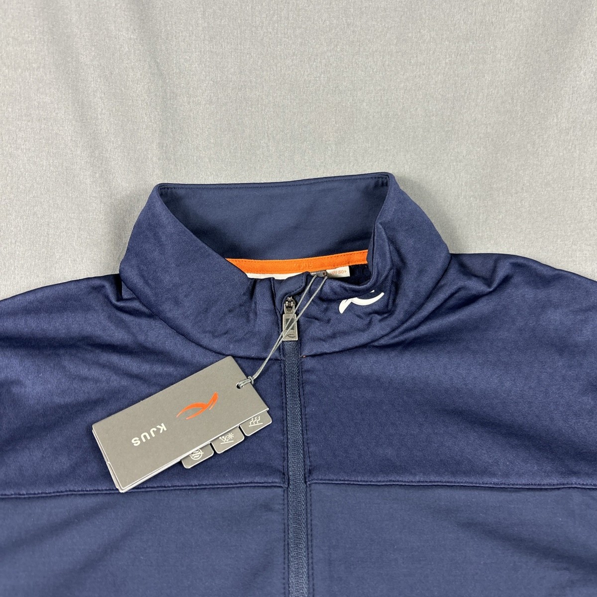 KJUS Golf Pullover Dane Midlayer 1/2 Zip Large Atlanta Blue