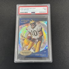 2000 QUANTUM LEAF #343 TOM BRADY RC ROOKIE PATRIOTS PSA 7