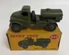 Vintage Dinky Toys 643 Army Water Tanker Military Green In Original Box