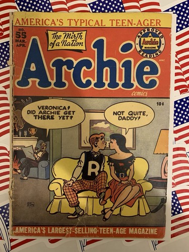 Archie Comics #55 1952 Golden Age Veronica Innuendo Cover VG- Detached at BS