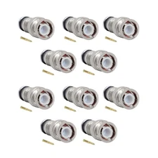 10Pcs/Set RG6 BNC Compression Connector Male CCTV Premium Coax Cable Adapter