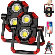 LED Work Light Rechargeable 2500LM Folding Portable Flood with Magnet