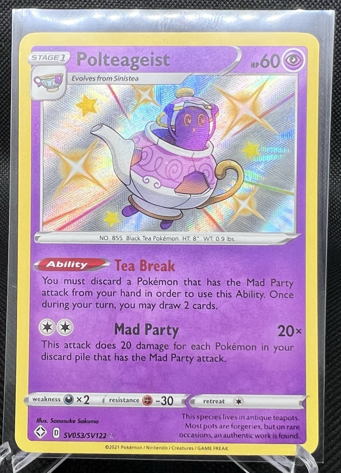 Pokemon Shining Fates - Polteageist - SV053/SV122 - Shiny Rare NM