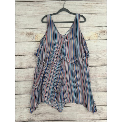 Tommy Bahama Dress Womens Medium Multi Color Striped Tiered Handkerchief TW22352