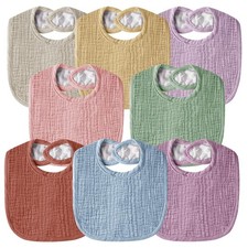 Muslin Baby Bibs Unisex Cotton Drool Adjustable Newborn Drooling Teething