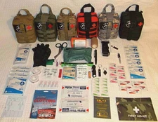 Custom Deluxe 68 Item Advanced MOLLE Tactical Trauma Kit  Celox QuikClot Splint