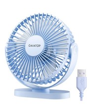 USB Desk Fan, 5.5 Inch Small Quiet Powerful 3 Speeds 90  Rotate, Personal Min...