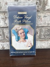 Better Homes Deluxe Vinyl Bath Pillow Soft Vinyl Suction Cups Navy Blue New 1999