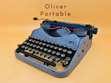 Working Typewriter Oliver Portable Gray Typewriter Gift for Writer 1930s Metal thumbnail