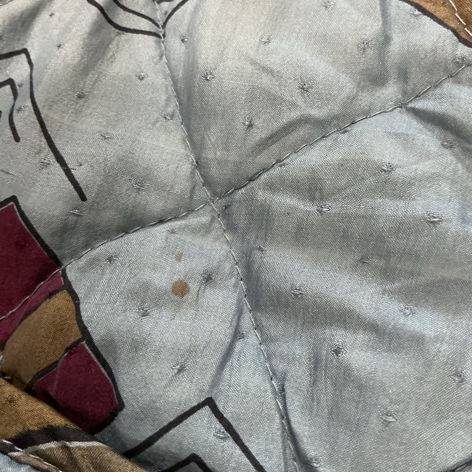 Reversible Patchwork Quilted Jacket Silk Sz XL Bo… - image 7