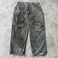 Vintage Y2K STAINED green Carhartt double knee work wear carpenter pants