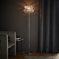 Chrome Intertwined Acrylic Jewel Ring Design Floor Lamp Light LED Bulb Lighting