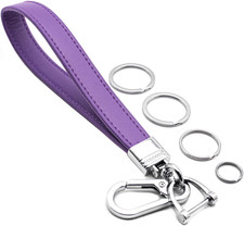 Car Fob Key Chain Genuine Leather Wristlet Strap Keychains Holder for Men and Wo