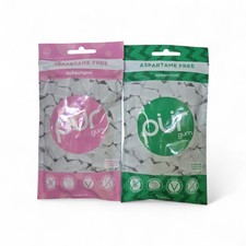 2 PUR Xylitol Chewing Gum 1 Bubblegum And 1 Spearmint Sugarless Vegan Pure