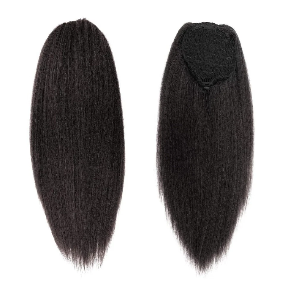 Clip in Bangs Long Yaki Straight Ponytail Wig American - Bild 4 von 4