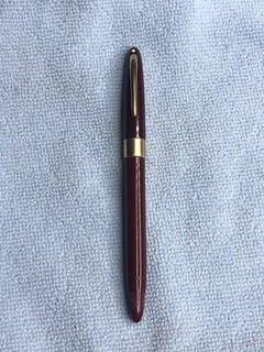 Vintage Sheaffer Snorkel Fountain Pen 14K Maroon Burgundy White Dot