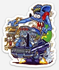 Rat Fink King of Hemis Challenger Custom MAGNET Muscle Vintage Hot Rod Gasser