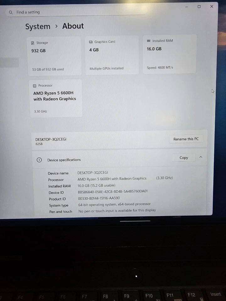 Lenovo IdeaPad Gaming 3 Laptop 15.6" AMD Ryzen 5, NVIDIA GTX Graphics, 16GB RAM - Image 2 of 4