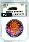 1879-S Gem BU  +++  DMPL Reflective Bold Rainbow Toned Morgan Dollar