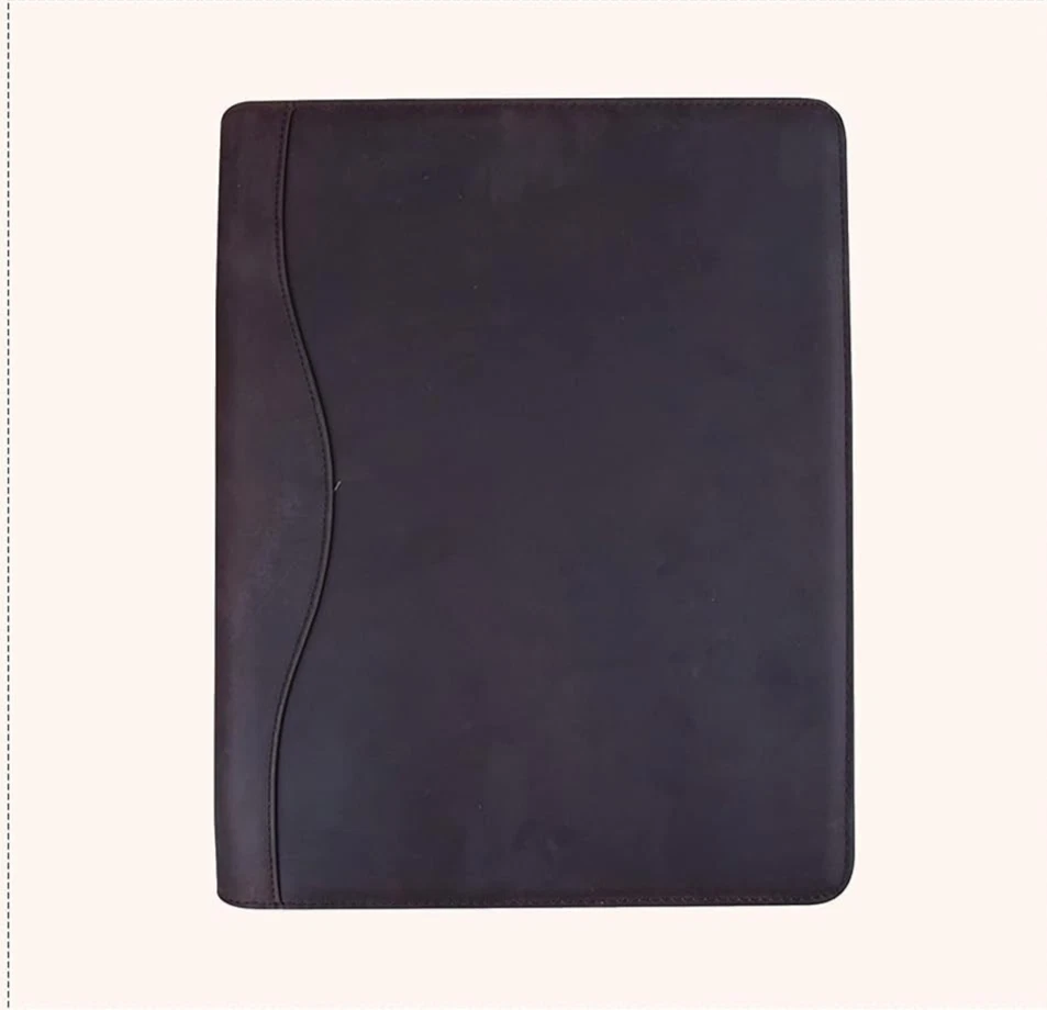 A5 Leder Aktenmappe | Konferenzmappe | Schreibmappe | mit Reißverschluß - Bild 4 von 4