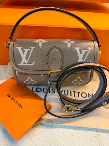 Authentic Louis Vuitton Nano Diane Monogram Bicolor dove cream 