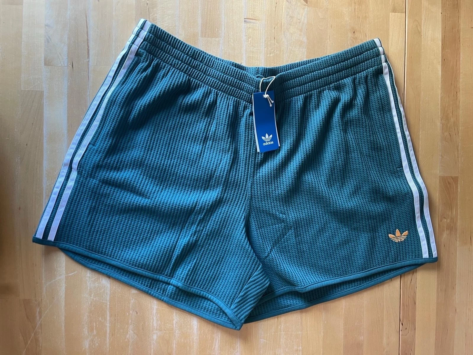 Adidas Originals Waffle Knit Sprinter Shorts Mens Small Tech Green £45 RRP BNWT