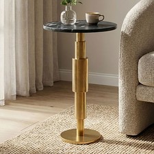 Beistelltisch Marmor Dekotisch Wohnzimmertisch Sofatisch Anstelltisch Metall Alu