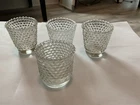 Set of 4 Vtg. Anchor Hocking Hobnail Clear Votives - 3 2.5" and 1 2"