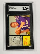 1962 TOPPS JOHNNY UNITAS #1 SGC 1 PR GRADED COLTS HOF