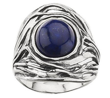 Or Paz geformter ovaler Sterling Edelstein Ring Größe 5