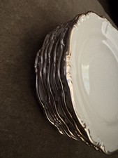 7 Vintage Rosenthal Pompadour Baroque Platinum 6  3/8” Salad Dessert Plates