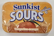 Sunkist Sours Tangerine Orange Mints (12) Pack Nostalgic Tins Free Shipping