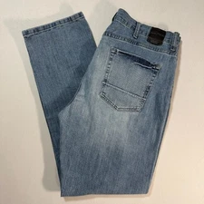 Nautica Straight Fit Stretch Men's Denim Jeans Medium Wash Distressed Size 38/32