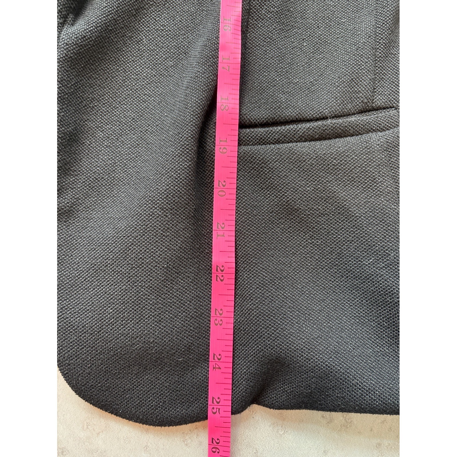 Skies Are Blue Black Knit Open Front Blazer Jacket Cuffed Sleeves Women's Large