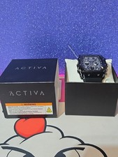 Activa SR 920SW Black Case Black Bezel BLACK Band Wristwatch NEW with Box