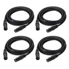 10ft / 3.04m DMX Cable, 4 Packs 3 Pin DMX Cables DMX Wires, DMX512 XLR Male t...