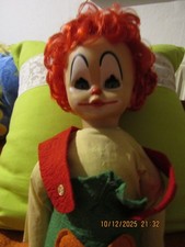 Lustige Harlekin Clown  - Puppe ca. 70 cm groß aus den 70 -ern
