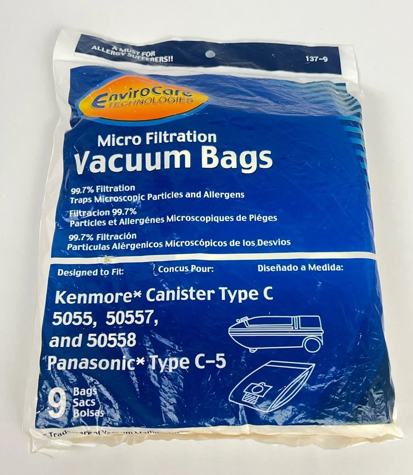 5 X Kenmore Canister TYPE C Vacuum Cleaner Bags FOR MODELS 5055, 50557, & 50588 - Image 2 of 4